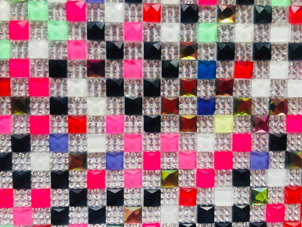 Manta Gelatina Colorida Xadrez 24x40cm