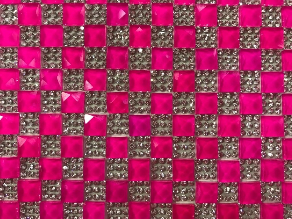 manta gelatina pink xadrez 24x40 cm