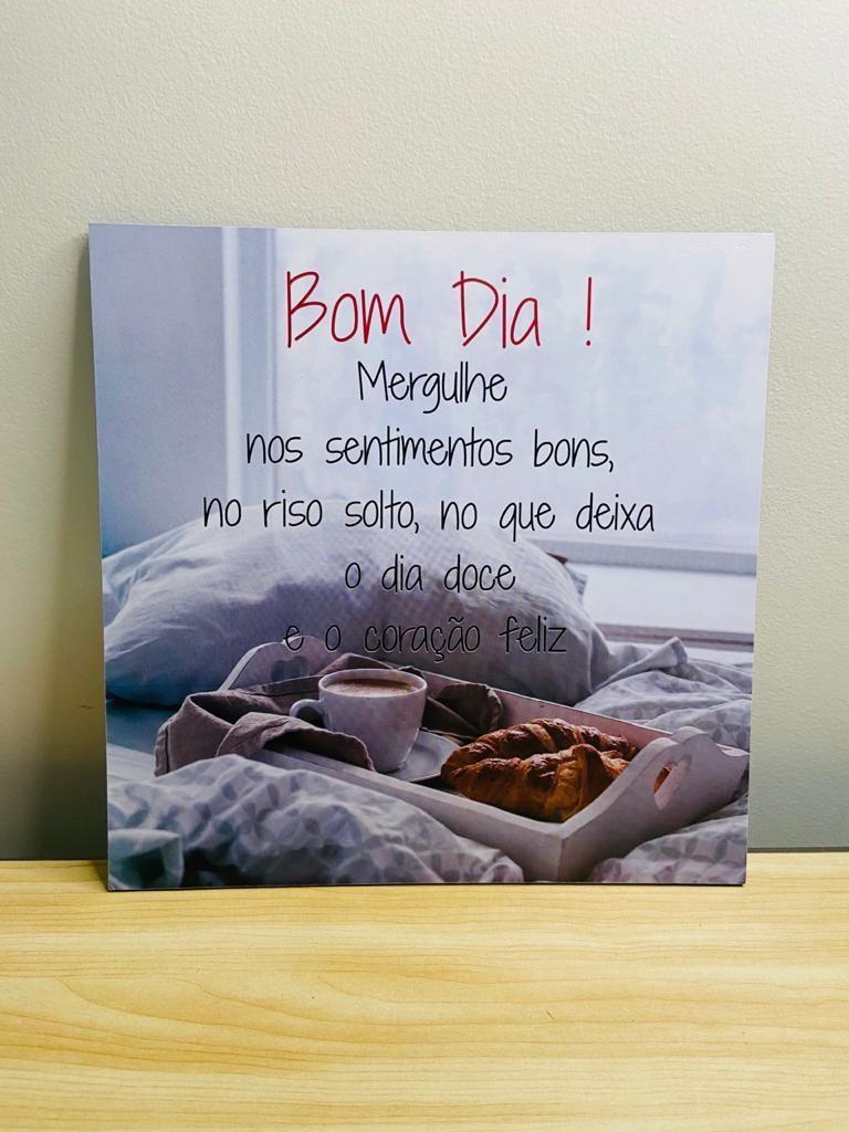 Placa Decorativa Bom Dia Mergulhe nos Sentimentos Placa Decorativa Bom Dia Mergulhe nos Sentimentos