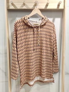 AYBZ03 BUZO CAPUCHA LANILLA ESTAMPADO CIRCULOS - comprar online