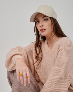 ANSW02 SWEATER HILO FRISADO CUELLO V MANGA GLOBO - comprar online