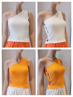 SNM108 MUSCULOSA UN HOMBRO, CON BOTONES AL COSTADO - comprar online