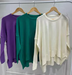AJSW03 SWEATER BREMER AMPLIO CON TAJITOS en internet