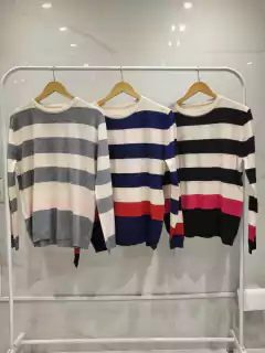 ACRSW02 SWEATER RAYADO COMBINADO TRICOLOR - comprar online