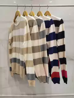 ACRSW02 SWEATER RAYADO COMBINADO TRICOLOR en internet