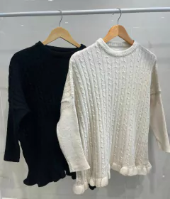 ANSW03 SWEATER TRENZADO AMPLIO VOLADOS - AYRA