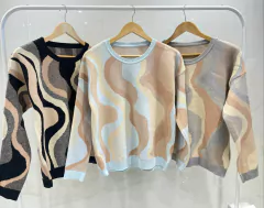 ALNSW04 SWEATER LINEAS CURVA - comprar online