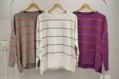 ALSW09 SWEATER OVER LINEAS CON TAJO - AYRA