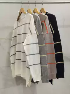 ALSW09 SWEATER OVER LINEAS CON TAJO - comprar online