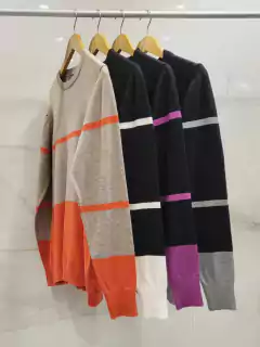 ALSW11 SWEATER BICOLOR CON LINEA - tienda online