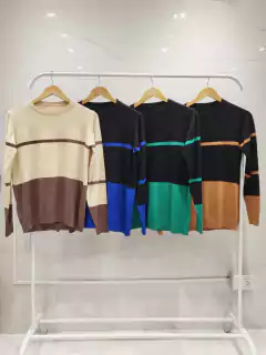 ALSW11 SWEATER BICOLOR CON LINEA en internet