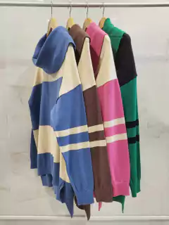 ALPL05 POLERÓN CUELLO GRANDE RAYADO COMBINADO - tienda online