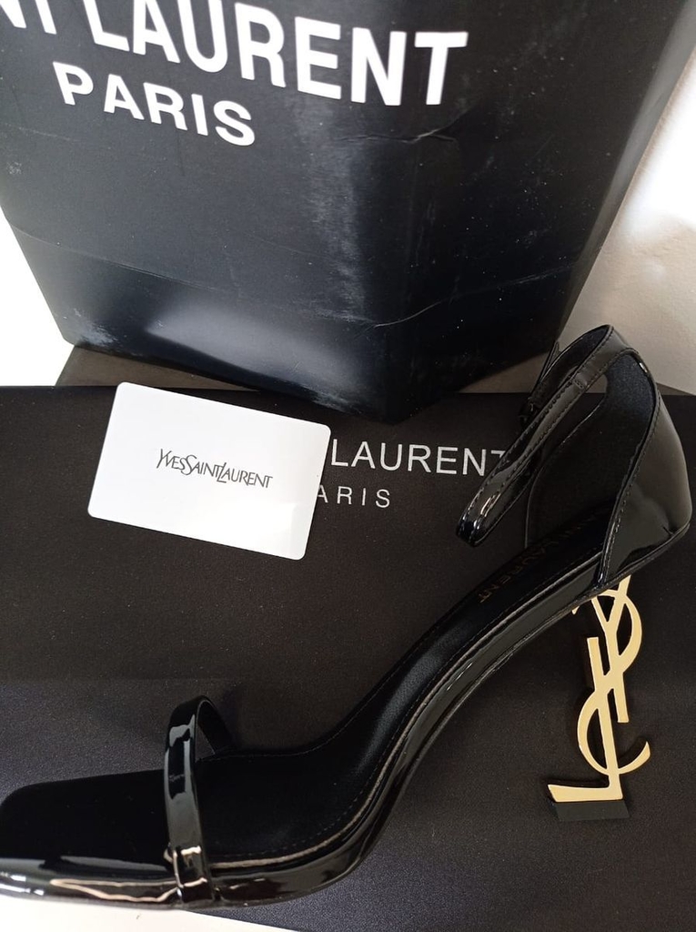 YSL Opyum Salto Dourado Sandália - Importados 4 Ladies
