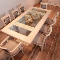 Mesa Gardenia talla y vidrio