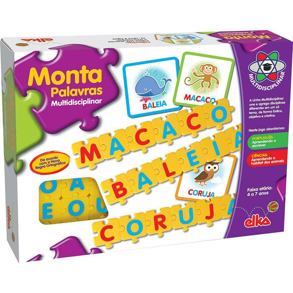 Jogo Educativo - Monta Palavras Multidisciplinar - Elka