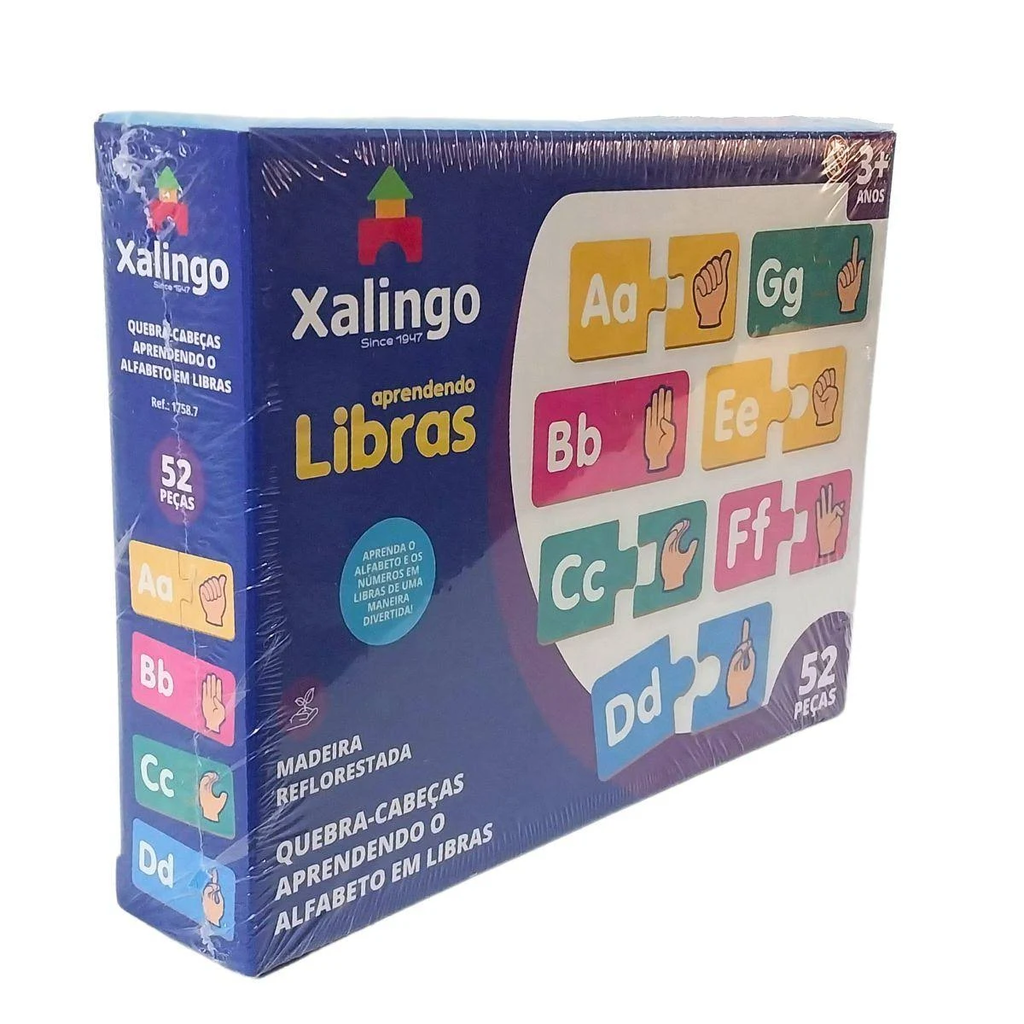 Jogo Educativo - Quebra-Cabeças Aprendendo Alfabeto Em Libras - 52 Peças -  Xalingo - Ri Happy