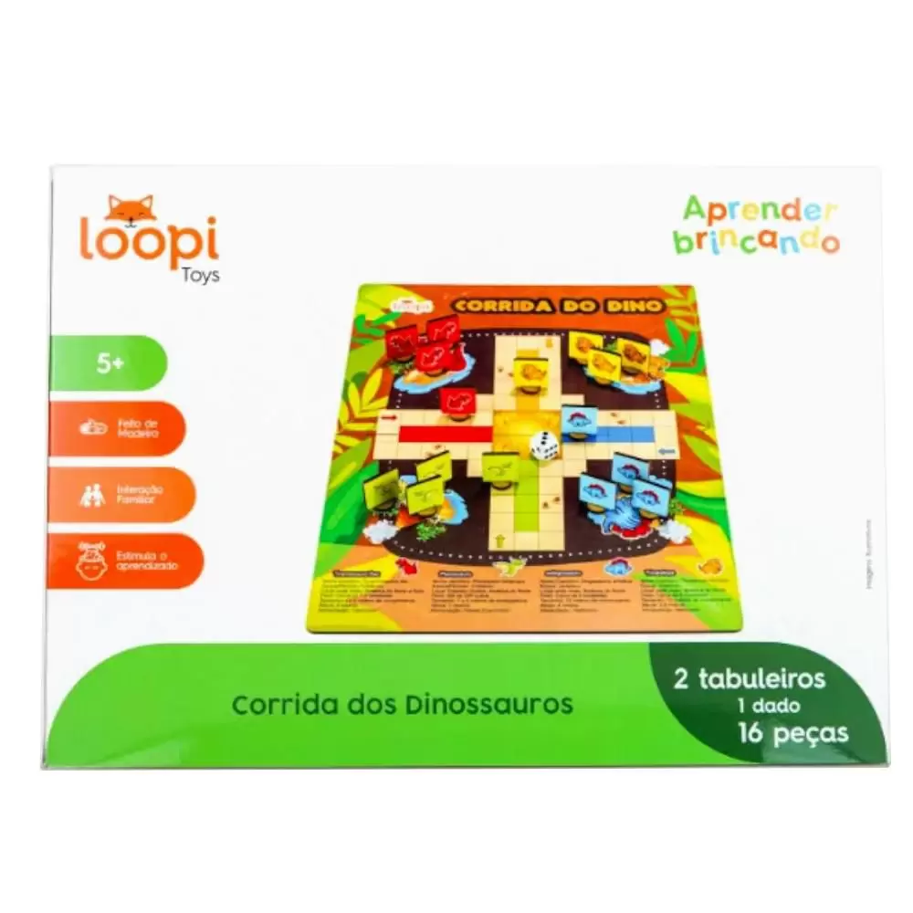 Jogo Corrida dos Dinossauros - T0033 - Loopi Toys - Kits e Gifts