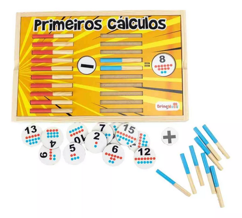 Brinquedo Educativo Didático Descobrindo a Matemática Números - Coleção  Madeira Be A Bá 20 Peças Grandes - Jogo Infantil Pré Escolar 3 Anos 4 Anos  5 Anos - Nig Ref. 0420