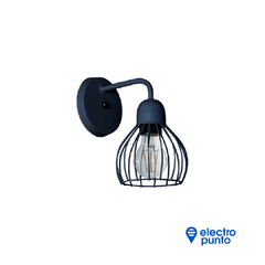 APLIQUE PORTO CON JAULA 1 LUZ NEGRO AP 128 - FERROLUX