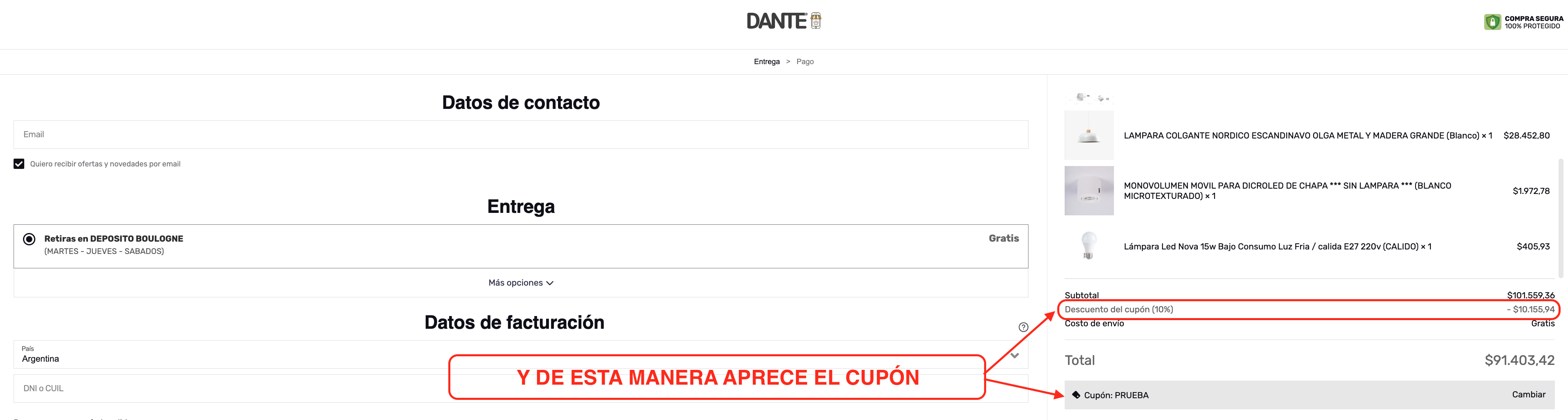 Cómo aplicar un cupón de descuento
