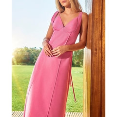 Vestido Pink com Fenda - comprar online