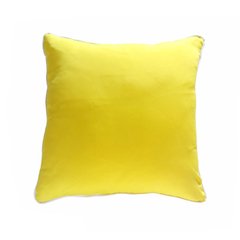 Capa de Almofada Color Amarela com cordão branco