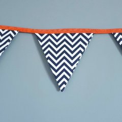 Bandeirinhas de tecido Chevron azul marinho - comprar online
