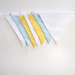 Bandeirinhas de tecido Tecido Amarelo Azul Branco