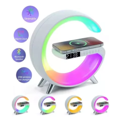 Lámpara De Mesa Rgb Parlante Bluetooh Cargador Inalámbrico - comprar online