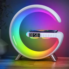 Lámpara De Mesa Rgb Parlante Bluetooh Cargador Inalámbrico