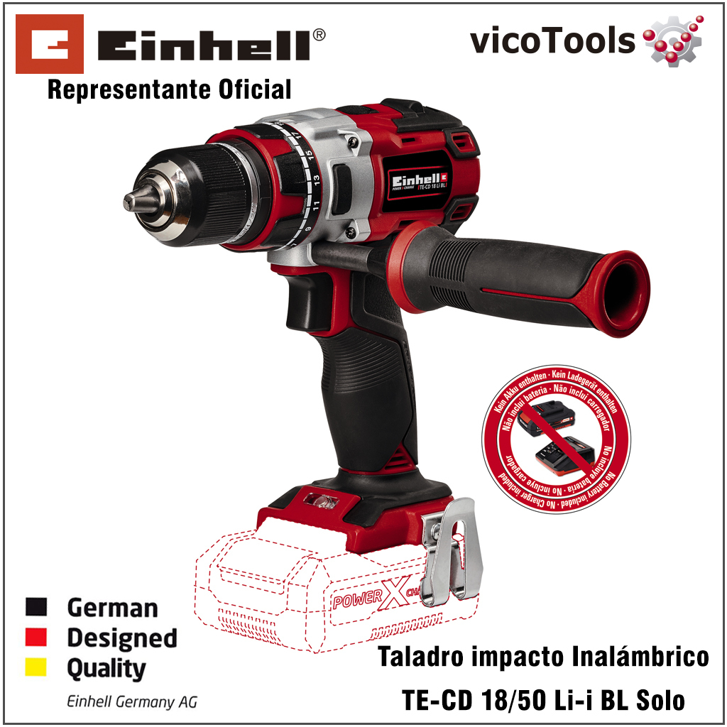 Taladro Inalámbrico con Percutor TE-CD 18/50 Li-i BL Solo