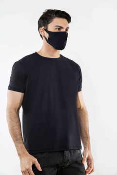 Camiseta masculina manga curta com fio Amni® Virus-Bac OFF antiviral permanente - loja online
