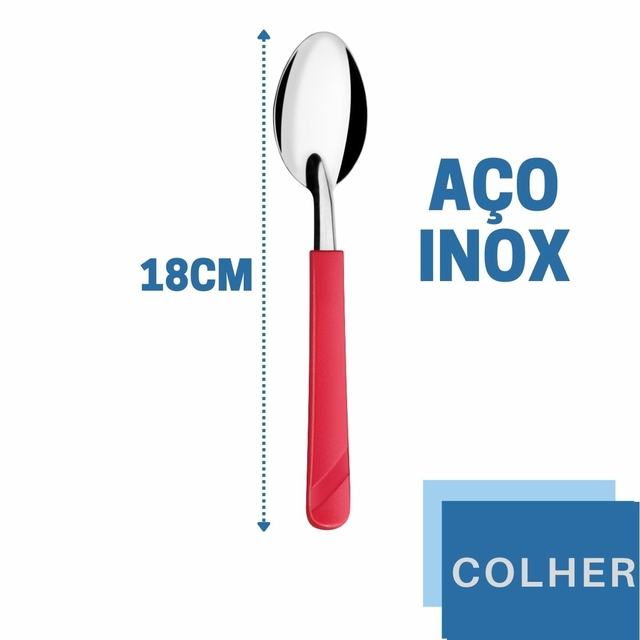 Jogo De Talheres 36 Peças Garfo Faca Colher Inox Com Cabo De