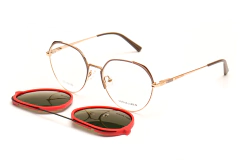 Anteojos Sophia Loren Ava Gris C3 Beige con Clip Polarizado