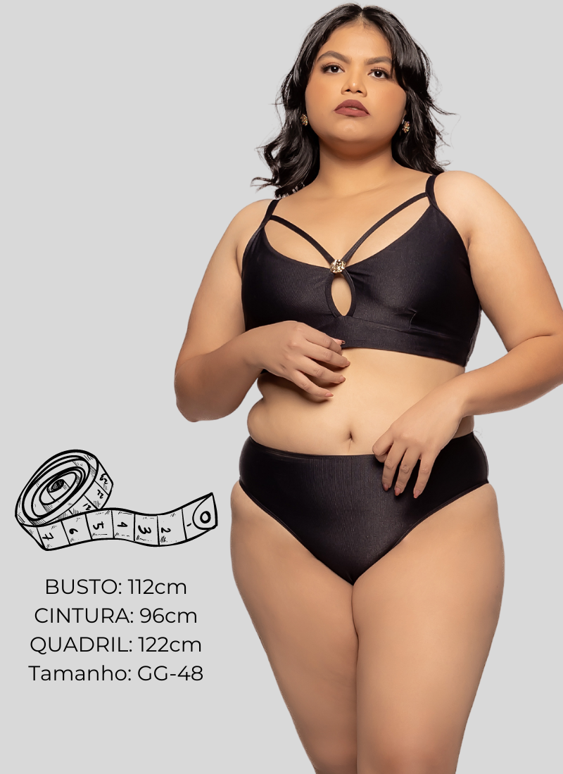 Plus Size Black String Fixed Bikini Bottom Calcinha Fio Dental Preto -  Brand Acquarosa