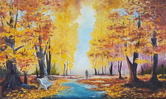 Otoño niña (reproducción de obra de Igor Medvédev)