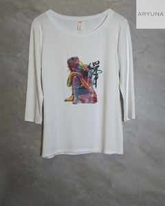 Remera Manga 3/4 Thinking Buda