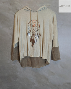 Remera Doble Lanilla Linju Capucha