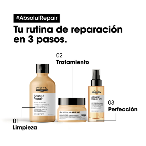 Serie Expert Absolut Repair Oil. Tratamiento Multi-Beneficio sin Enjuague. Consultar Stock.