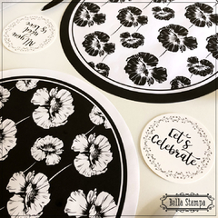 platos de sitio combinados black flores - Bella Stampa