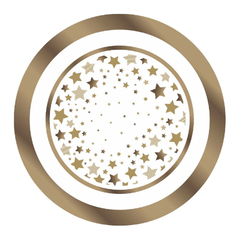 POSAVASOS DE CARTÓN PLASTIFICADO ESTRELLAS DORADAS