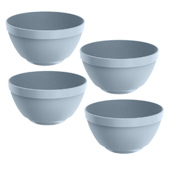 Kit 4 Cumbucas Bowl Potes Multiuso de Plástico Luna Ou 500 ml Cor Azul Glacial