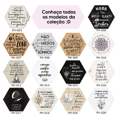 Placa Decorativa Parede Hexagonal Hexágono 25x22 Frase Motivacional Sonhos - loja online