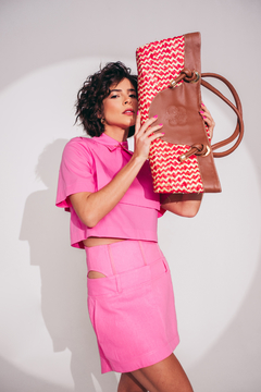 camisa cropped amor pink na internet