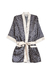 SURI - Kimono en satén print Beige y Azul Marino