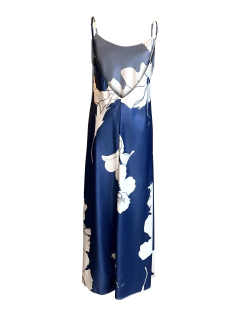 HIBYS-Solero de Satén Estampado Azul - comprar online