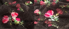 Microtul con Flores Bordadas - DK TEXTIL