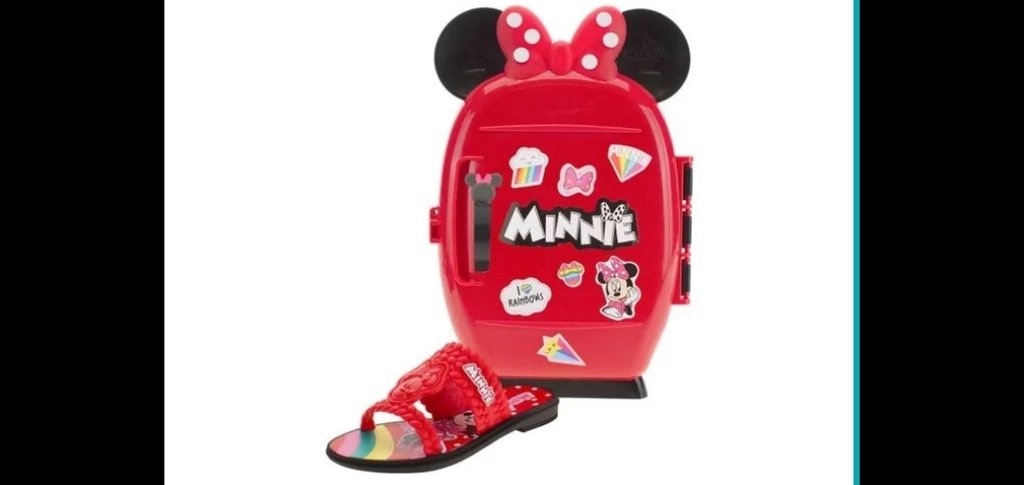 kit Sandália Minnie +Mini Geladeira Vermelho Grendene-22491