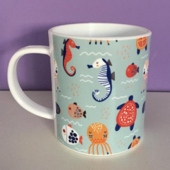 TAZA DE MELAMINA ANIMALES MARINOS