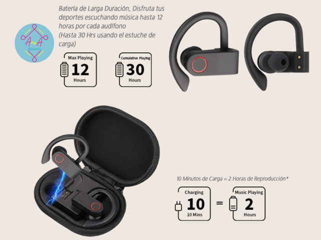 duracion de carga de audifonos inalambricos
